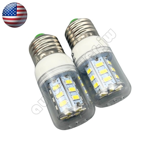 2 PCS LED Refrigerator Light Corn Bulb E27 for Frigidaire Kenmore 5304511738 - Foto 7 di 8