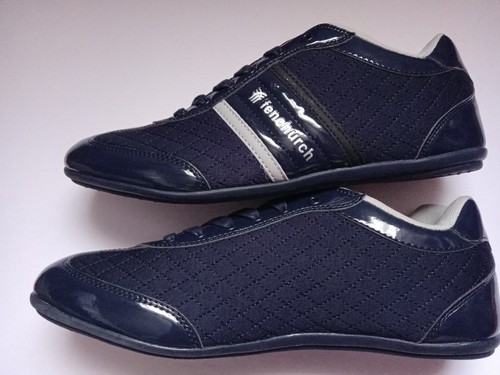 UK size 11 EU 45 Deep Navy Blue Mens Fenchurch Skrilla Shoes Trainers New Unused - Picture 3 of 12