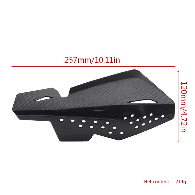 Motorcycle Hand Guard Protector Shield Handlebar Handguards Carbon Fiber Black - Image 3 of 4