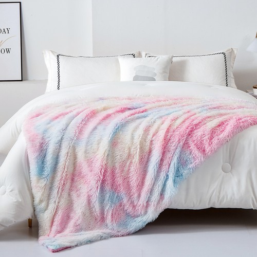 Shaggy Long Pile Throw Rug Blanket Sherpa Plush Coverlet Warm 150x200cm Size Bed - Picture 27 of 42