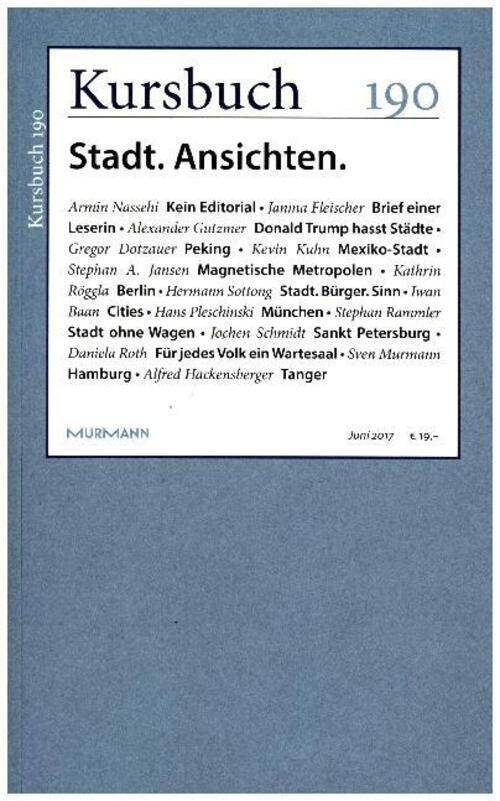 Thumbnail - Kursbuch 190 | Stadt. Ansichten. | Peter Felixberger (u. A.) | Deutsch