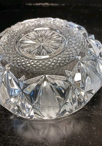 Bellissimo posacenere vintage americano brillante taglio pesante cristallo sigaretta - Foto 8 di 10
