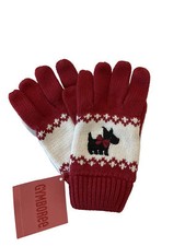 Vintage 2008 NWT Gymboree HOLIDAY FRIENDS Red Scottie Dog Gloves 5 6 7