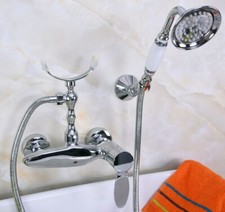 Chrome Brass Single Handle Bathroom Handheld Shower Faucet Mixer Tap Set 2na257