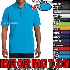 Mens Polo Shirt Moisture Wicking MICRO MESH Dri Fit XS - XL 2XL, 3XL, 4XL NEW