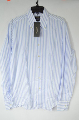 Valentino mens DRESS SHIRT interfit WHITE STRIPED blue 16 41 - Picture 3 of 3