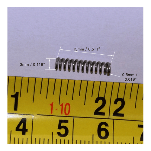 Resortes de compresión 20ea/SUS/0,019""WD/0,118""OD/0,511"" FL/RESORTE YUHAN/Y1106 - Imagen 2 de 5