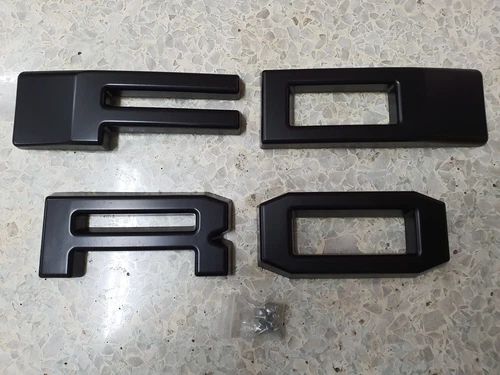 Black Front Grille Plastic Logo Emblem Install With Screw Back Letter