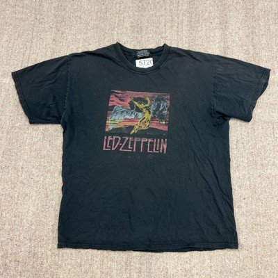 Vintage Led Zeppelin Shirt Large Black 1990s Tour Band Music 