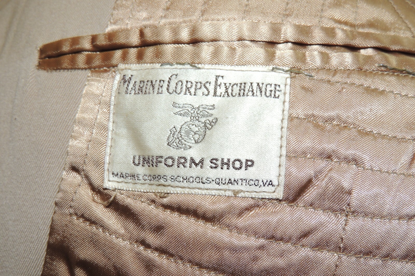 LK! VINTAGE MENS MARINE SHOP Quantico Virginia USA MILITARY COAT