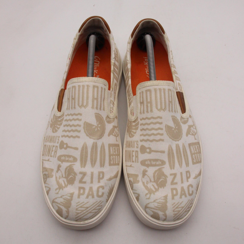Olukai Lae'ahi Pa'i Slip On Shoes Hawaii Themed Men's 12 White Beige 10444-4R4R - Picture 2 of 9