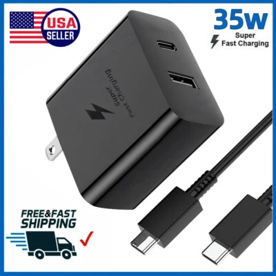 THE-PHONE-ZONE 35WSuper Fast Charger Duo Wall Charger USB-C Type C+Cable For Samsung for huawei