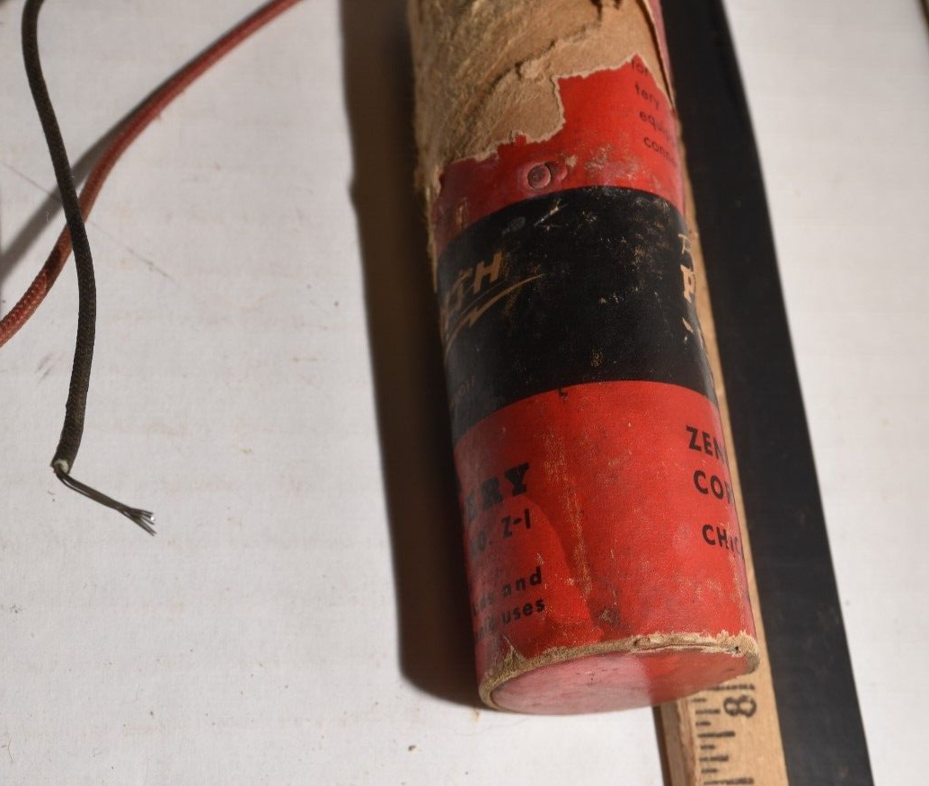 ANTIQUE ZENITH "A" BATTERY 1 1/2 VOLTS Z1 for Transoceanic B600 Tested