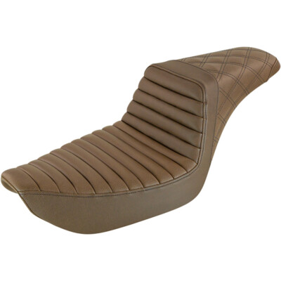 Saddlemen Step Up 2-Up Seat - Tuck and Roll/Diamond - Dyna (Brown) 896-04-176BR