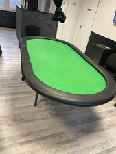 pokertisch mit leder rahmen und gr&uuml;nen boden