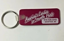 Vintage Dealer Advertising Keychain Corvette Central America's Leader Sawyer, MI