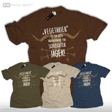 T-shirt vegetariano parola indiana cattivo cacciatore regalo caccia divertimento zona cervo