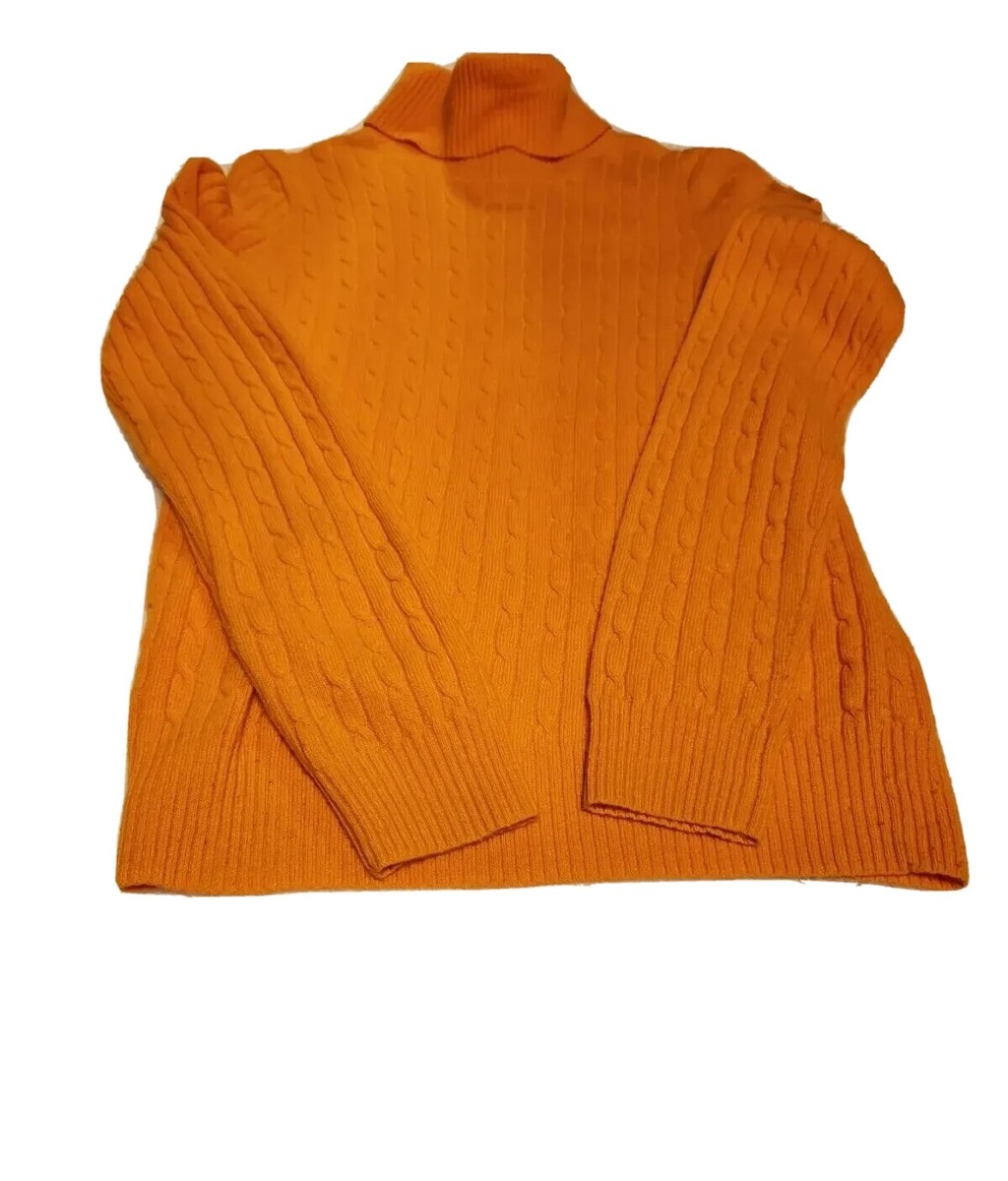 J Crew Womens Sz Sm Cowl Neck Sweater Cashmere Wool Blend career casual  Orange