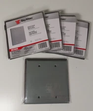 NEW 5-Pack TayMac 2-Gang Blank Cover Wet Location w/Gasket & Screws Gray BC200S