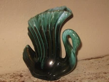 Vintage Blue Mountain Pottery BMP Swan Vase Classic Glaze on Redware