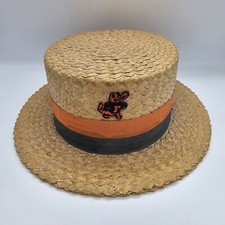 Vintage UF Florida Gators Straw Skimmer Boater Hat 6 7/8