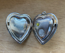 VINTAGE 1950'S SILVER PLATED PERFUMERY HEART LOCKET PENDANT