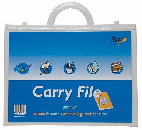 A4+ A3 A2 Strong Clear Handle Carry File Case Folder Folio Portfolio Artwork - Picture 2 of 4