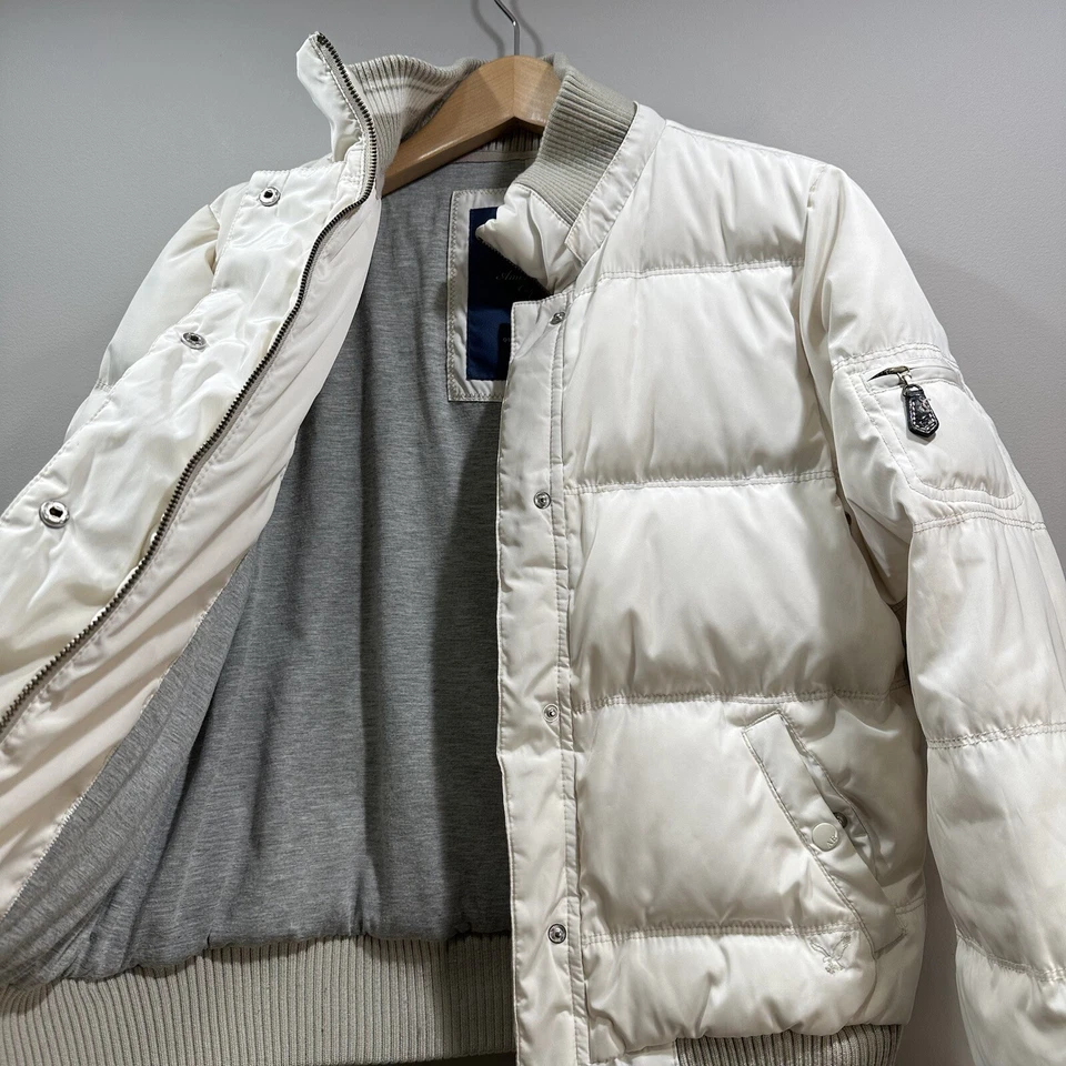 AMERICAN EAGLE AEO женщин перо вниз с белой молнии пуховик куртка зимнее пальто L - Изображение 3 из 4