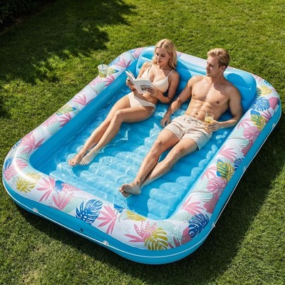 Tanning Pool Lounger Float OKSUWATER 87 x 63 Pool Floats Adult with Headrest &