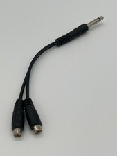 Black Audio Adapter Cable Rca Female To 6.35mm Mono Plug