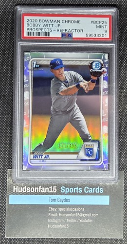 Bobby Witt Jr. 2020 Bowman 1st Chrome #BCP-25 Refractor 151/499 PSA 9 Mint