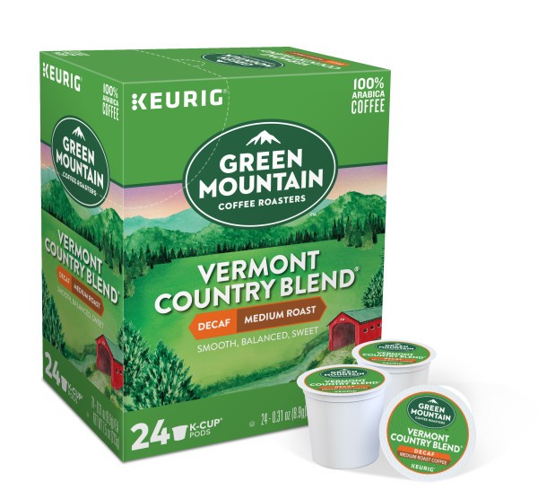 Green Mountain Coffee Roasters Vermont Country Blend Decaf, K-Cup Pods, 24 Count