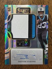 Trevor Etienne 2025 Select Silver RPA Rookie Auto Jersey Patch 183/199 Panthers