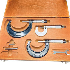 STARRETT 436 230 Micrometer Set 0-3" Carbide .0001" Machinist - Tools - Read