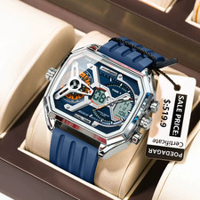 Top Luxury Men LED Calendar Week Luminous Man Wristwatch Electronic Rectangle S