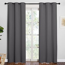 Noise Reducing Blackout Curtains 84" Long for 42"W x 84"L Pack of 2 Grey