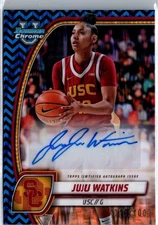 2024 Bowman Chrome Juju Watkins Black Blue Stealth Refractor Auto /100 #10