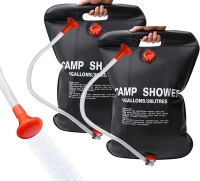 DkOvn Solar Shower Bag, 5 Gallons/20L Camping Shower Bag, Portable Shower Bag wi