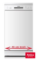 Amica GeschirrspüLer UnterbaufäHig 45 Cm Breite SpüLmaschine Weiß Halbbeladung