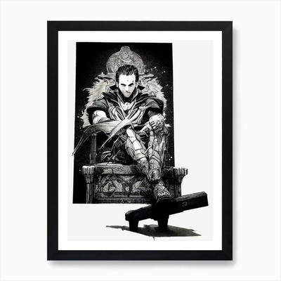 Loki auf dem Thron Kunstdruck gerahmt Wandbild Poster Leinwanddruck Bild