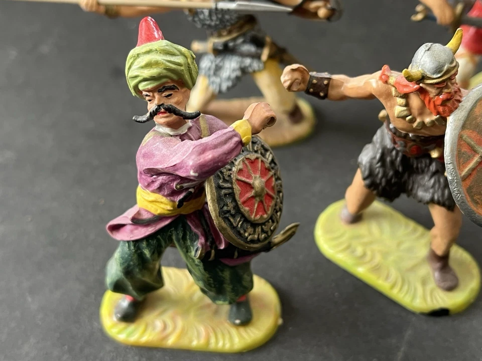 Elastolin Figuren 4 Figuren Vintage 7 cm Nordmänner Muselmann Wikinger - Bild 3 von 4