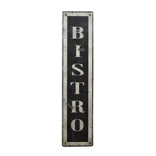 Custom Vertical Bistro Sign - Rustic Hand Made Distressed Wooden