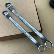 Vintage Double Box End Offset 12pt Wrench Forged Steel USA 5/8 11/16 25/32 3/4