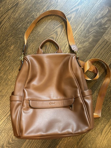 Cluci braun weiches Kunstleder Damen Rucksack Handtasche mit vielseitigen Riemen
