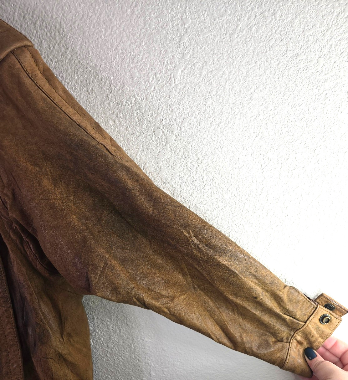 Vintage Winlit Men's S 80's Brown Leather Bomber Pilot Aviator Jacket Retro image 5