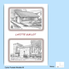CP M 47165-266 POSTCARD 2 DRAWINGS 47 LAFITTE ON LOT