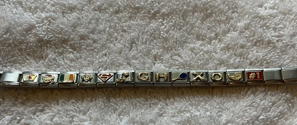 Pulsera Zoppini Charm Oro 18k Acero Inoxidable Italia Componible Perro Santa Foto 4 de 4