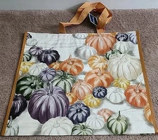New Marshalls - Beautiful Fall Pumpkins - Large Reusable Shopping Tote Eco Bag