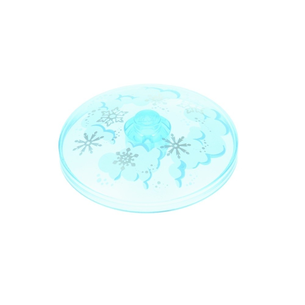 1X Lego Sat Radar Dish 4X4 Transparent Blue Clouds Snowflakes 3960PB045