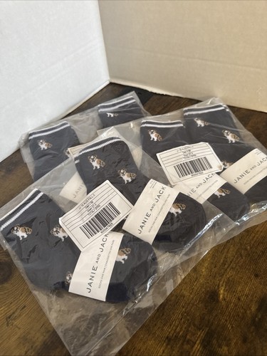 New 2019 JANIE and JACK Boys Size 2T-3 Bulldog Crew Socks X 6 Pairs NEW - Picture 4 of 4